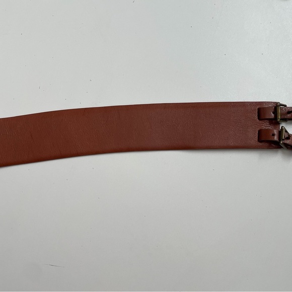 Worrh New York Belt Corset Double Buckle Wide Equestrian Camel Tan Brown Bronze